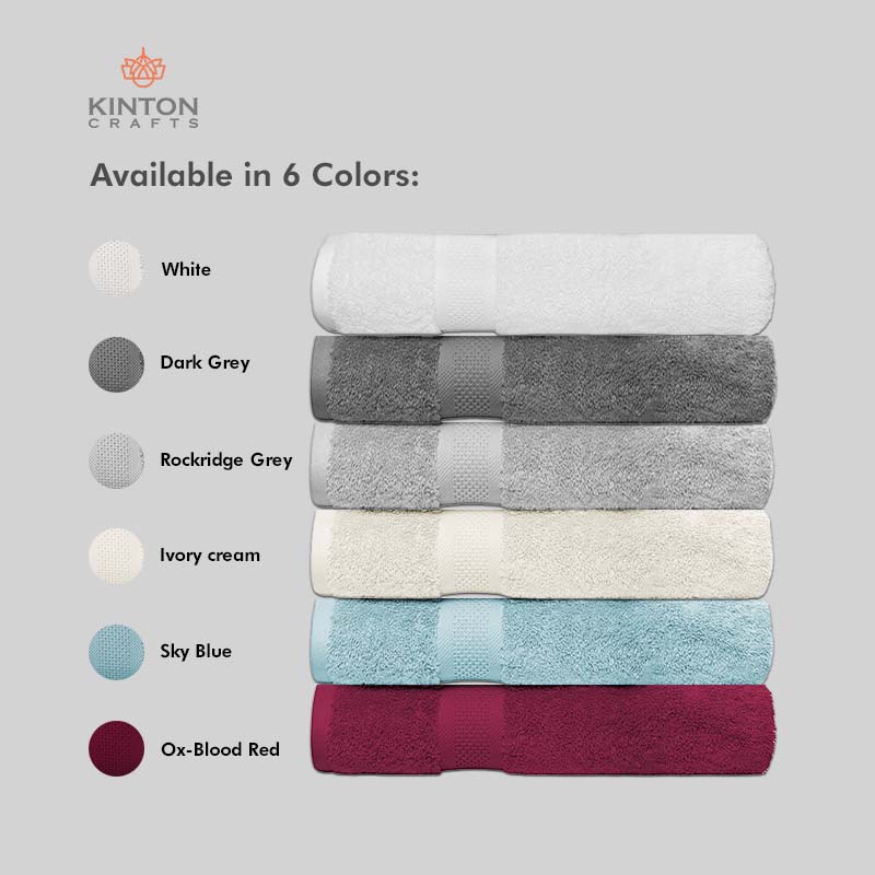 Buy Cotton Bath Towel (Set of 4) Online in India - Kinton Crafts Dark grey / 70x140 cm