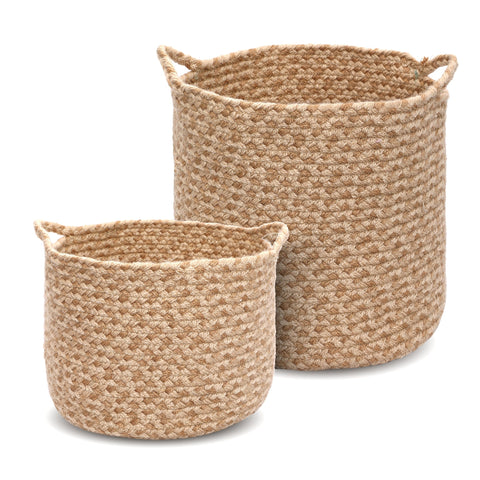 Contemporary PET Braided Craft Laundry Basket Set of 2 Sizes